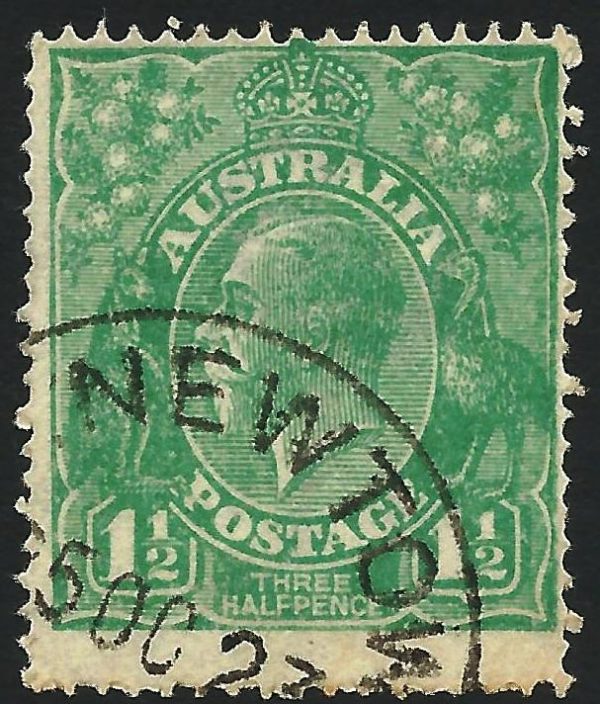 AUSTRALIA - 1923 KGV SINGLE WMK 1½d 'GREEN' VFU [B0146]