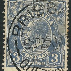 AUSTRALIA - 1928 KGV SM WMK 3d 'BLUE' Die2 FU [B0239]