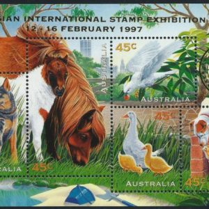 AUSTRALIA - 1996 'PETS' Miniature Sheet Hong Kong Overprint MNH [A4262]