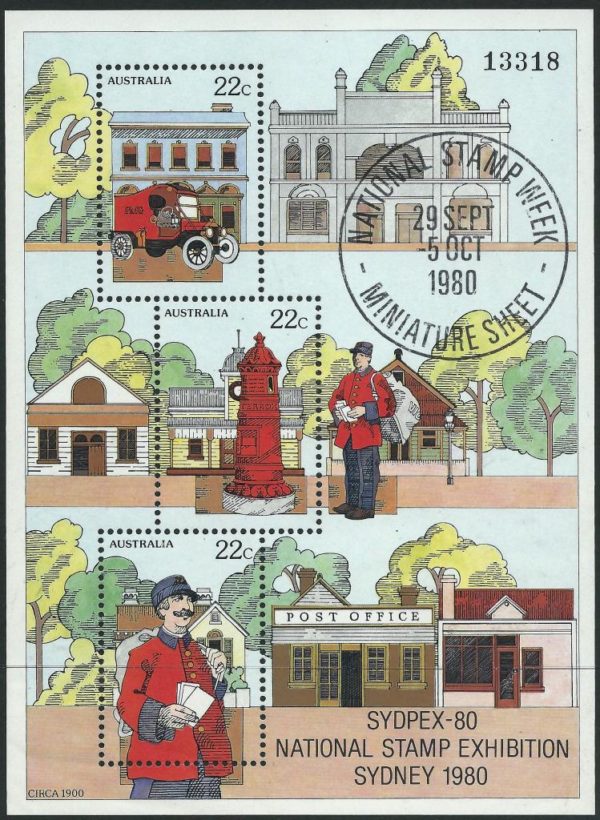 AUSTRALIA - 1980 'NATIONAL STAMP WEEK' SYDPEX '80 Overprint Miniature Sheet MNH [A2835]