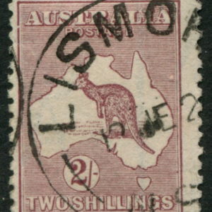 1915 ROOS  3rd Wmk 2/ B1674 AUSTRALIA MAROON Die 2   SG 74  FU Cv $60 