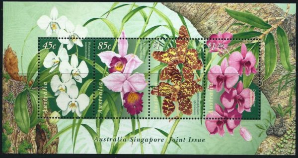 AUSTRALIA - 1998 'JOINT ISSUE SINGAPORE - ORCHIDS' Miniature Sheet MNH [D7244]