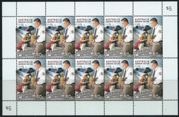 AUSTRALIA - 2008 'CENTENARY of the QUARANTINE ACT' Sheetlet MNH [D3232]