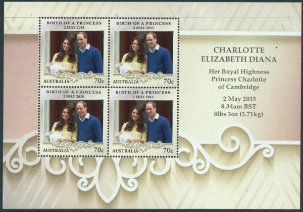 AUSTRALIA - 2015 'BIRTH OF PRINCESS CHARLOTTE' Miniature Sheet MNH [E8042]
