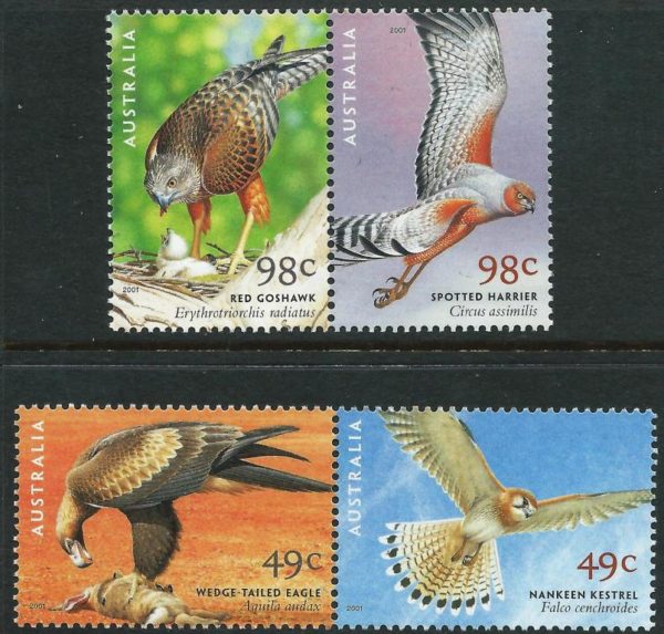 AUSTRALIA - 2001 'BIRDS OF PREY' Set of 4 MNH [E7865]