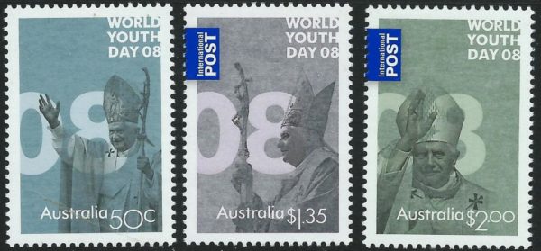 AUSTRALIA - 2008 'WORLD YOUTH DAY' Set of 3 MNH [D3846]