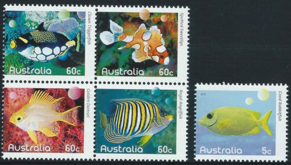 AUSTRALIA - 2010 'REEF FISH' Part 1 Set of 5 MNH [B9599]