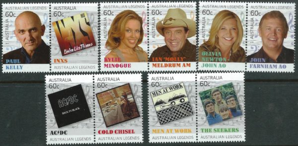 AUSTRALIA - 2013 'MUSIC LEGENDS' Set of 10 MNH [B9591]