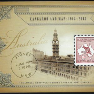 AUSTRALIA - 2013 $10 'KANGAROO & MAP' Miniature Sheet MNH [D3222]