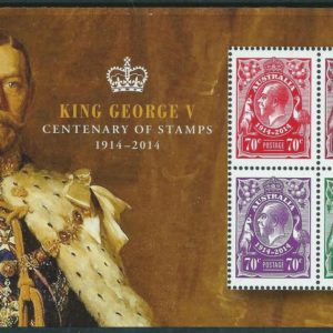 AUSTRALIA - 2014 'CENTENARY OF KGV STAMPS' Miniature Sheet MNH [D3221]