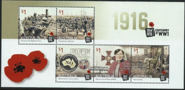 AUSTRALIA - 2016 'CENTENARY OF WWI' Miniature Sheet MNH [B9368]