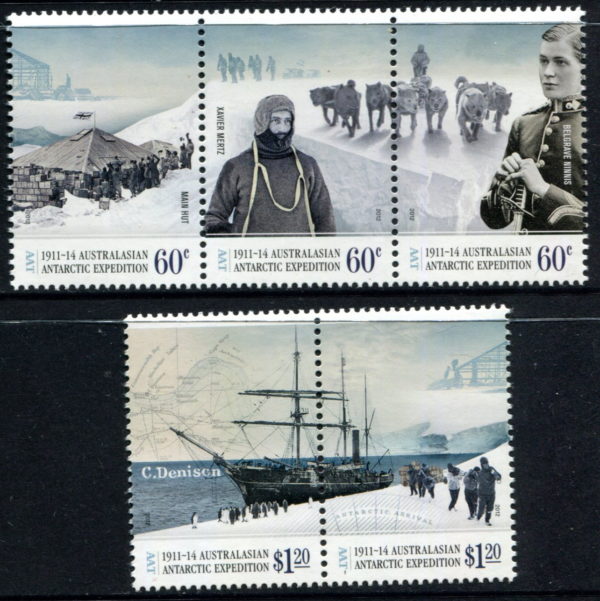 AAT - 2012 'CENTENARY AUSTRALASIAN ANTARCTIC EXPEDITION' Set of 5 MNH [E5564]