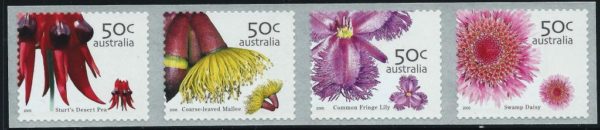 AUSTRALIA - 2005 'AUSTRALIAN WILDFLOWERS' Set of 4 Self Adhesives PEMARA Mint [E0614]