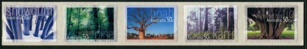 AUSTRALIA - 2005 'NATIVE TREES' Self Adhesive Strip of 5 Mint [E1603]