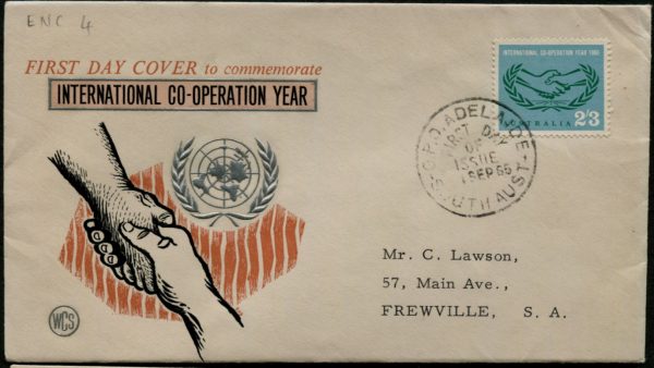 AUSTRALIA - 1965 2/3d  'INTERNATIONAL CO-OPERATION YEAR' WCS FDC [C0379]