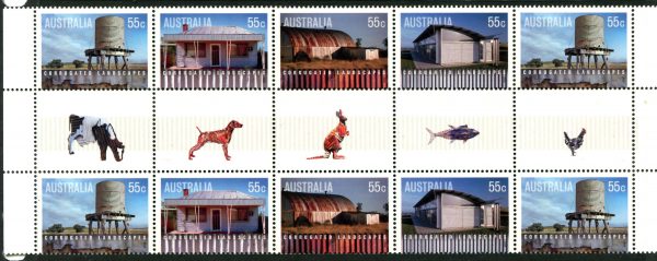 AUSTRALIA - 2009 'CORRUGATED LANDSCAPES' Gutter strip MNH [D4435]