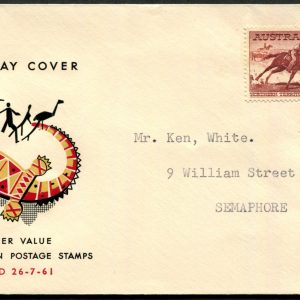 AUSTRALIA - 1961 5/- 'NORTHERN TERRITORY CATTLE INDUSTRY' WESLEY FDC [C1745]