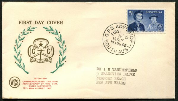 AUSTRALIA - 1960 'GOLDEN JUBILEE OF GUIDING' WCS First Day Cover [C1764]