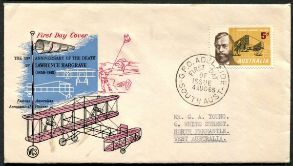 AUSTRALIA - 1965 'LAWRENCE HARGRAVE' WCS First Day Cover [C1811]