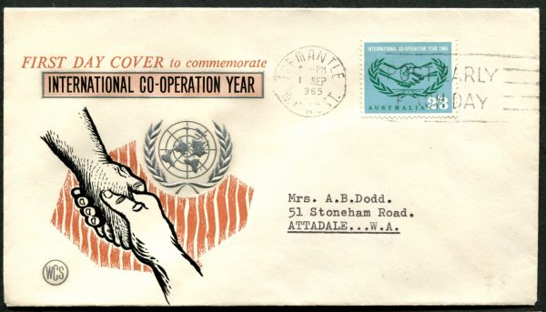 AUSTRALIA - 1965 'INTERNATIONAL CO-OPERATION YEAR' WCS First Day Cover [C1815]