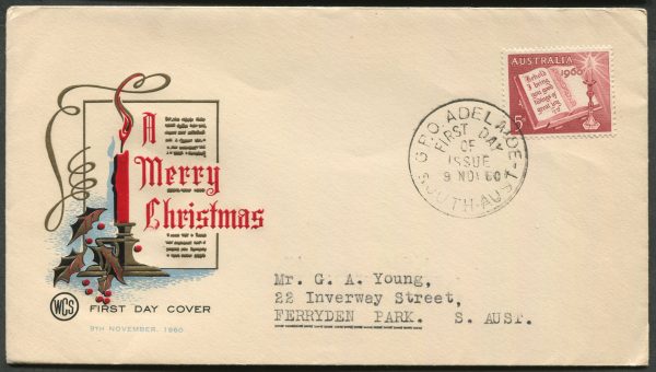 AUSTRALIA - 1960 'A MERRY CHRISTMAS' WCS First Day Cover [C1858]