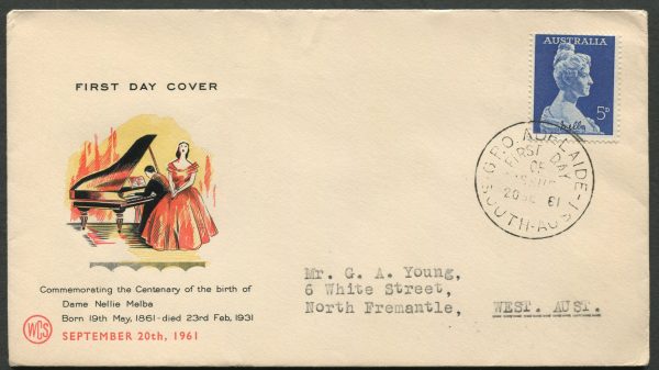 AUSTRALIA - 1961 'DAME NELLIE MELBA' WCS First Day Cover [C1860]