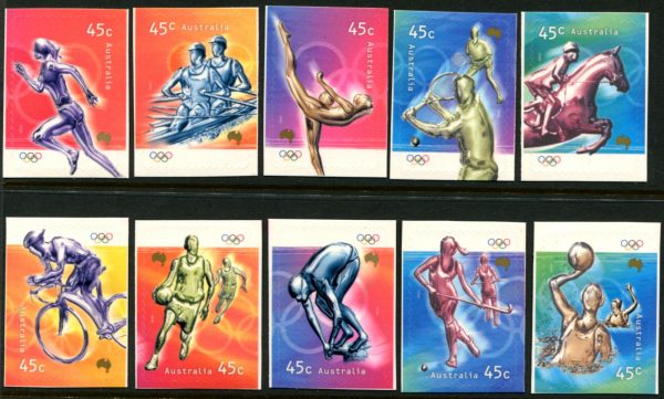 AUSTRALIA - 2000 'OLYMPIC SPORTS' Self Adhesive Set of 10 Mint [E8963]