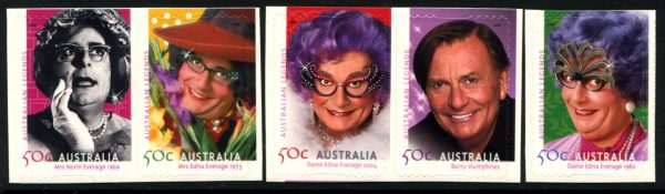 AUSTRALIA - 2006 'DAME EDNA EVERAGE' Self Adhesive Set of 5 Mint [E6540]