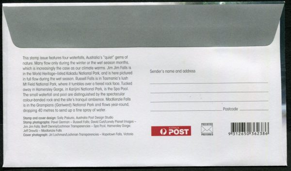 AUSTRALIA - 2008 'AUSTRALIAN WATERFALLS' International First Day Cover [C1276]