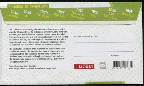 AUSTRALIA - 2009 'INVENTIVE AUSTRALIA' Miniature Sheet First Day Cover [C1290]