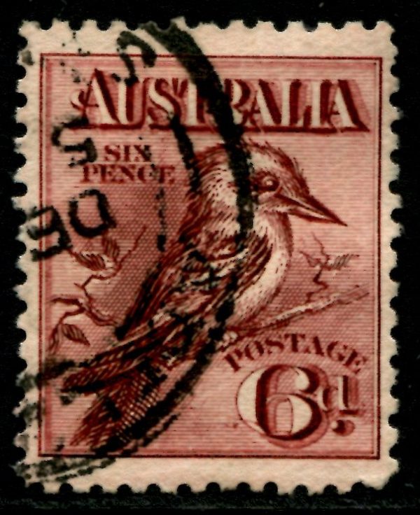 AUSTRALIA - 1914 6d 'KOOKABURRA - BROWN' FU SG19 Cv £55 [B1581]