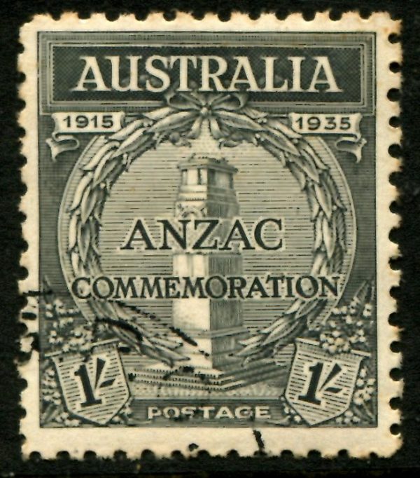 AUSTRALIA - 1935 ANZAC 1/- 'BLACK' VFU/CTO SG155 Cv £45 [B1836]