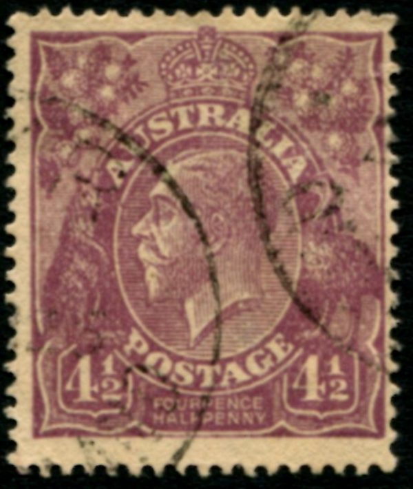 AUSTRALIA - 1924 KGV Single Wmk 4½d 'VIOLET' SG81 FU Cv $25 [B1960]