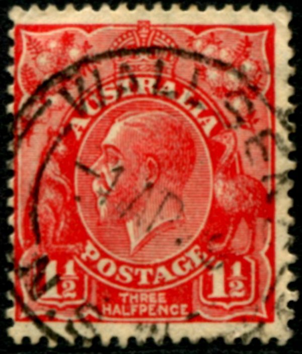 AUSTRALIA - 1928 KGV SM Wmk 1½d 'RED' Die 2 SG96 FU Cv $2 [B1994]