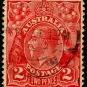 AUSTRALIA - 1928 KGV SM Wmk 2d 'RED' Die 2 SG99 FU Cv $5 [B2003]