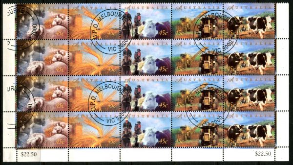 AUSTRALIA - 1998 'FARMING AUSTRALIA' Block of 20 CTO SG1759-1763 [B2067]