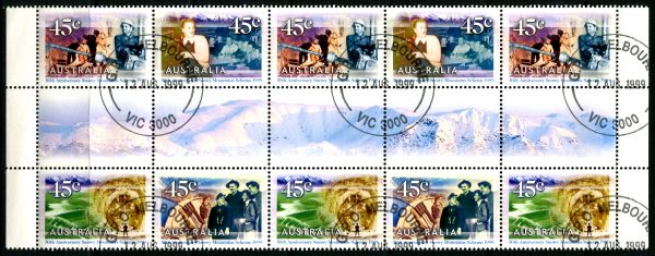 AUSTRALIA - 1999 'SNOWY RIVER SCHEME' Gutter Block x 10 CTO SG1759-1763 [B2068]