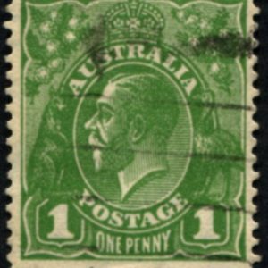 AUSTRALIA - 1928 KGV SM WMK 1d 'GREEN' VARIETY SG95 FU Cv $40 [B2102]