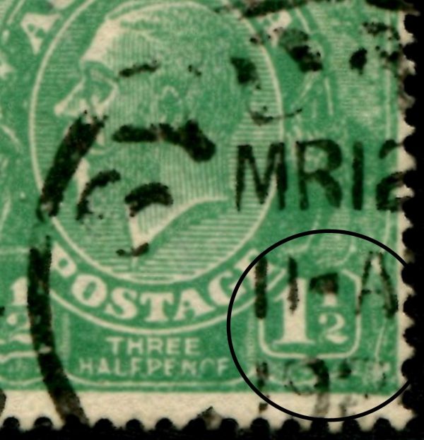 AUSTRALIA - 1923 KGV Single Wmk 1½d 'GREEN' VARIETY SG61 FU CV $40 [B2313]