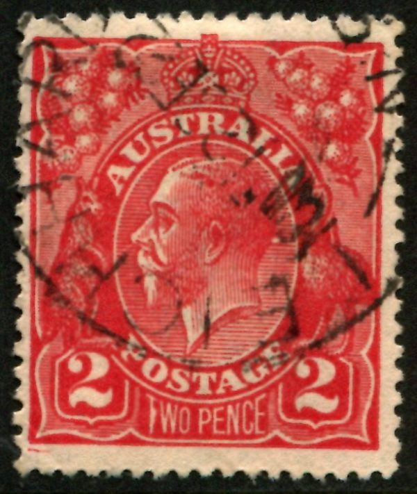 AUSTRALIA - 1922 KGV Single Wmk 2d 'RED' VARIETY SG63var FU CV $45 [B2333]