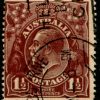 AUSTRALIA - 1918 KGV Single Wmk 1½d 'RED-BROWN' SG59var FU CV $35 [B2364]