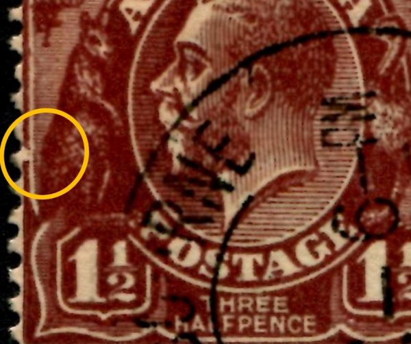 AUSTRALIA - 1918 KGV Single Wmk 1½d 'RED-BROWN' SG59var FU CV $35 [B2364]