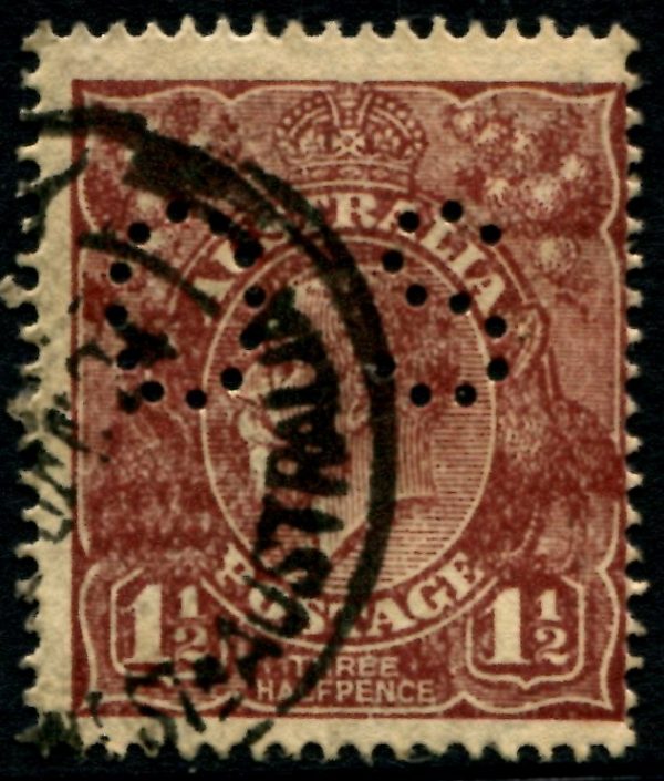 AUSTRALIA - 1919 KGV LM WMK 1½d 'RED-BROWN' VARIETY SGØ65 FU Cv $75 [B2391]