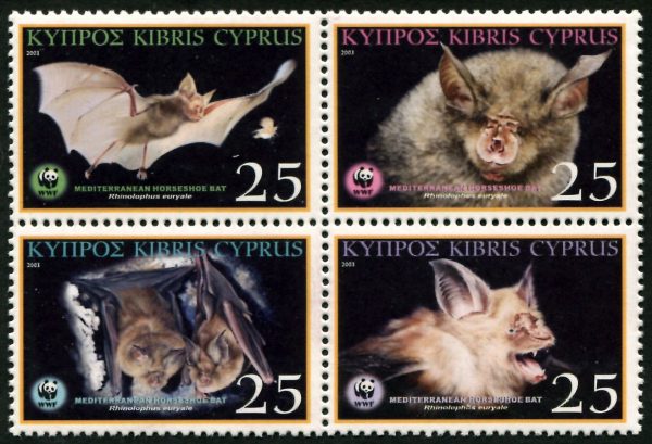 CYPRUS - 2003 WWF 'Mediterranean Horseshow Bat' Block of 4 MNH [E7391]