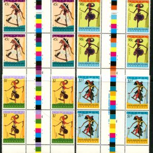 COCOS (KEELING) ISLANDS - 1994 'PUPPETS' Set of 4 Gutter blocks of 4 MNH [B2271]
