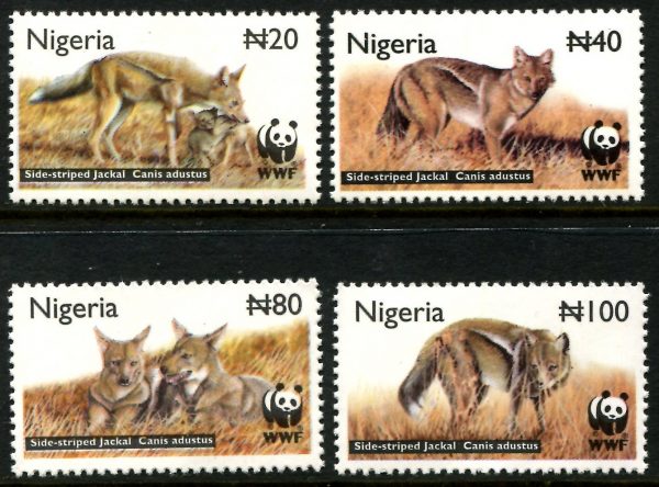 NIGERIA - 2015 WWF 'SIDE STRIPED JACKAL' Set of 4 MNH [E7188]