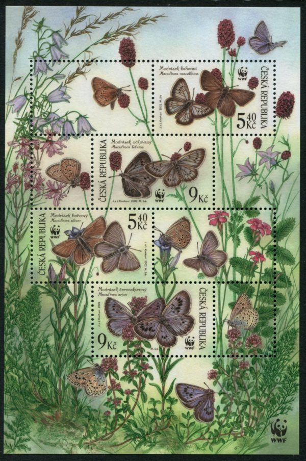 CZECH REPUBLIC - 2002 WWF 'LARGE BLUE BUTTERFLIES' Miniature Sheet MNH [E7380]