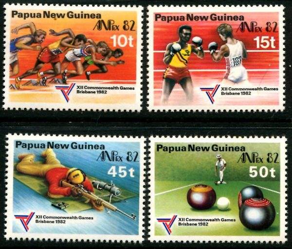 PAPUA NEW GUINEA - 1982 'COMMONWEALTH GAMES + ANPEX' Set of 4 MLH [B1768]