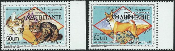 MAURITANIA - 1991 'DOMESTIC ANIMALS - CATS & DOGS' Pair MNH [A3014]