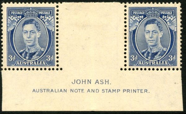 AUSTRALIA - 1937 KGVI 3d 'BLUE' MLH Die I SG168 Cv $260+ [B2470]